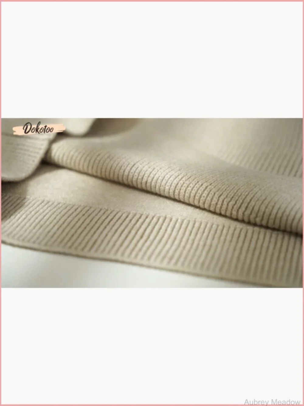 V Neck Long Sleeve Contrast Knit Pullover Sweater Casual Loose Fit